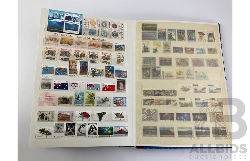 Album of Australian Mint and Cancelled Stamps Examples From 1920's to 1980's Including Predecimal, 1977 Test Centenary Strip, Waltzing Matilda Strip, Vintage Vintage and Veteran Cars Strip, 1988 First Fleet Strips and More