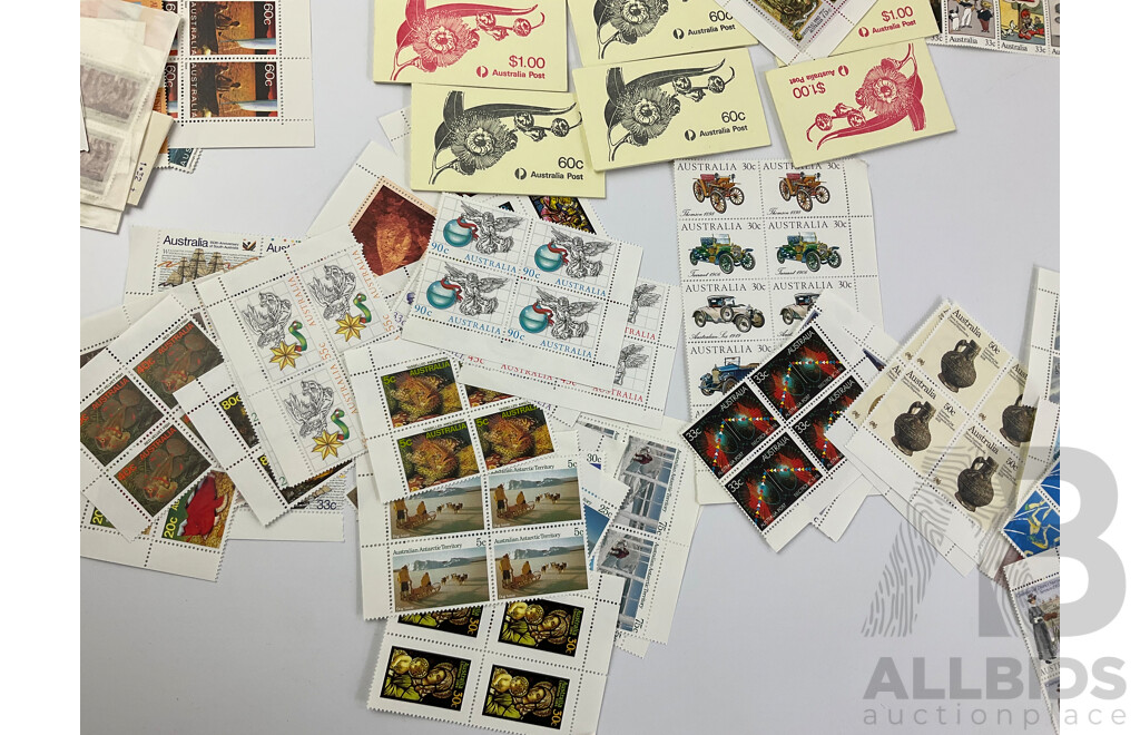 Large Collection of Australian 1980's Mint Stamps, Blocks, Gutters and Books Including 1981 Charles Diana Marriage, Ausipex 1984, Blinky Bill, Ginger Meggs and More