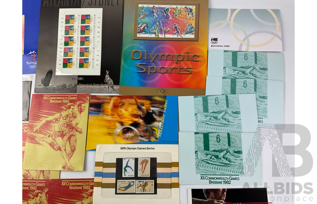 Collection of Australian Stamp Packs, Olympic and Commonwealth Games Issues 1972-2000