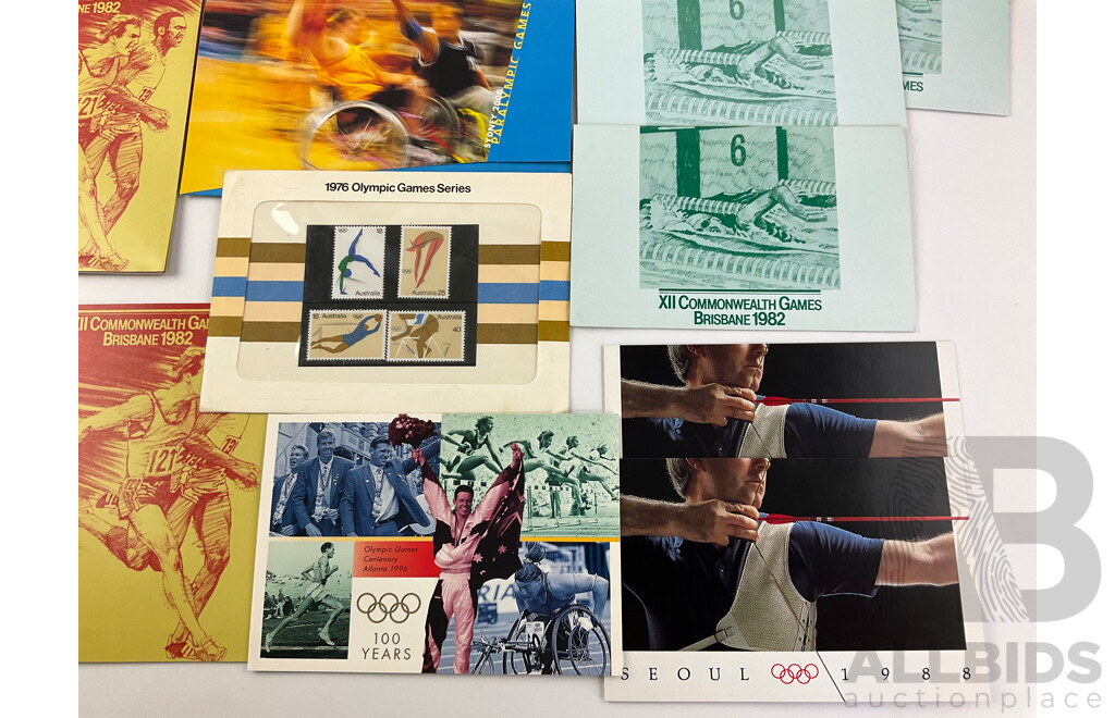 Collection of Australian Stamp Packs, Olympic and Commonwealth Games Issues 1972-2000