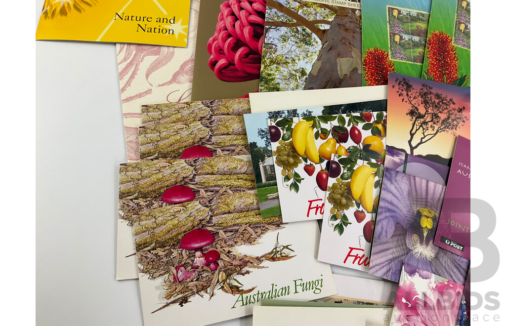 Australian Flora Related Stamp Packs Including Floral Emblems, Australian Wildflowers, Coastal Flowers, Parks and Gardens, Native Orchids, Fruit in Austtrlia and More - 49 Packs