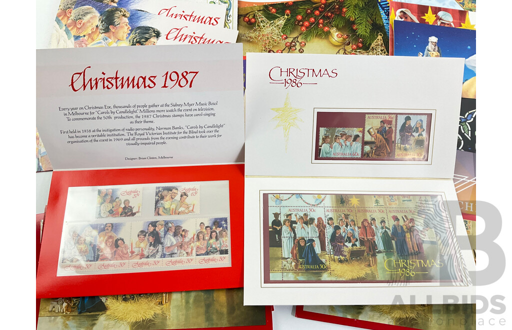 Australian Christmas Stamp Packs, Examples From 1986 to 2015