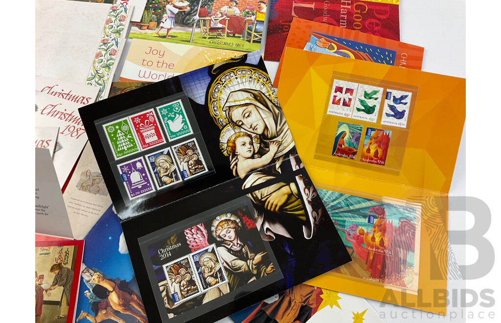 Australian Christmas Stamp Packs, Examples From 1986 to 2015