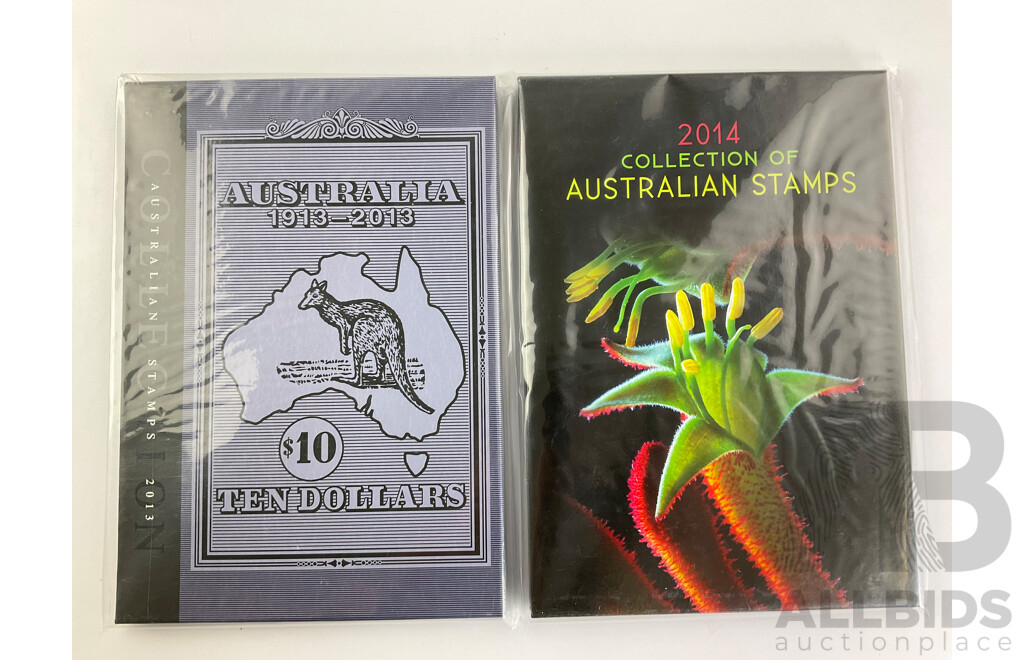 Australian 2013 and 2014 Annual Stamp Albums - Face Value $208
