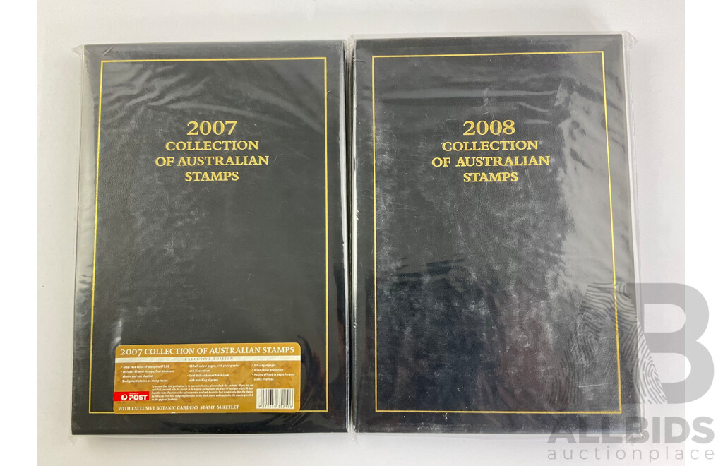 Australian 2007 and 2008 Annual Stamp Albums - Face Value $173