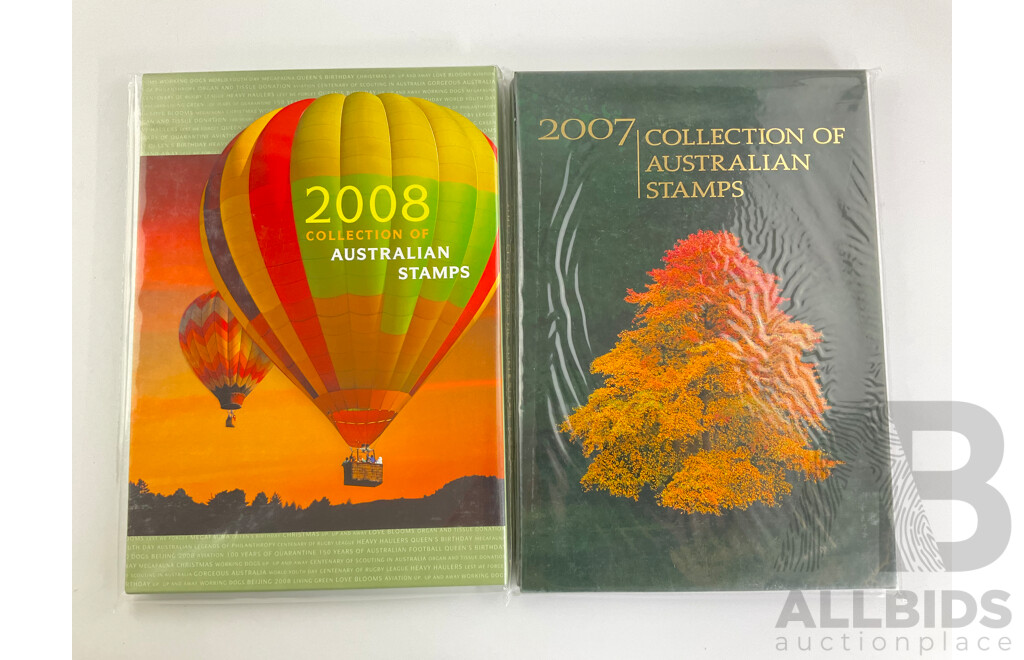 Australian 2007 and 2008 Annual Stamp Albums - Face Value $173