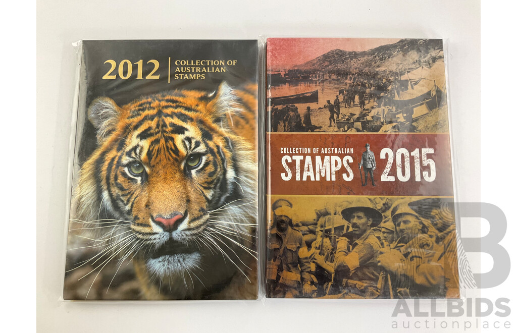 Australian 2012 and 2015 Annual Stamp Albums - Face Value $200