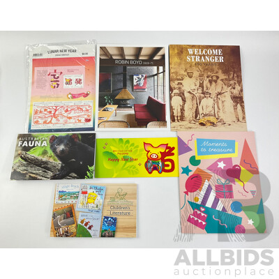 Australian 2019 Stamp Packs Including Lunar New Year, Robin Boyd, Welcome Stranger, Moments to Treasure, Year of the Pig, Children's Literature, Australian Fauna - Face Value $50