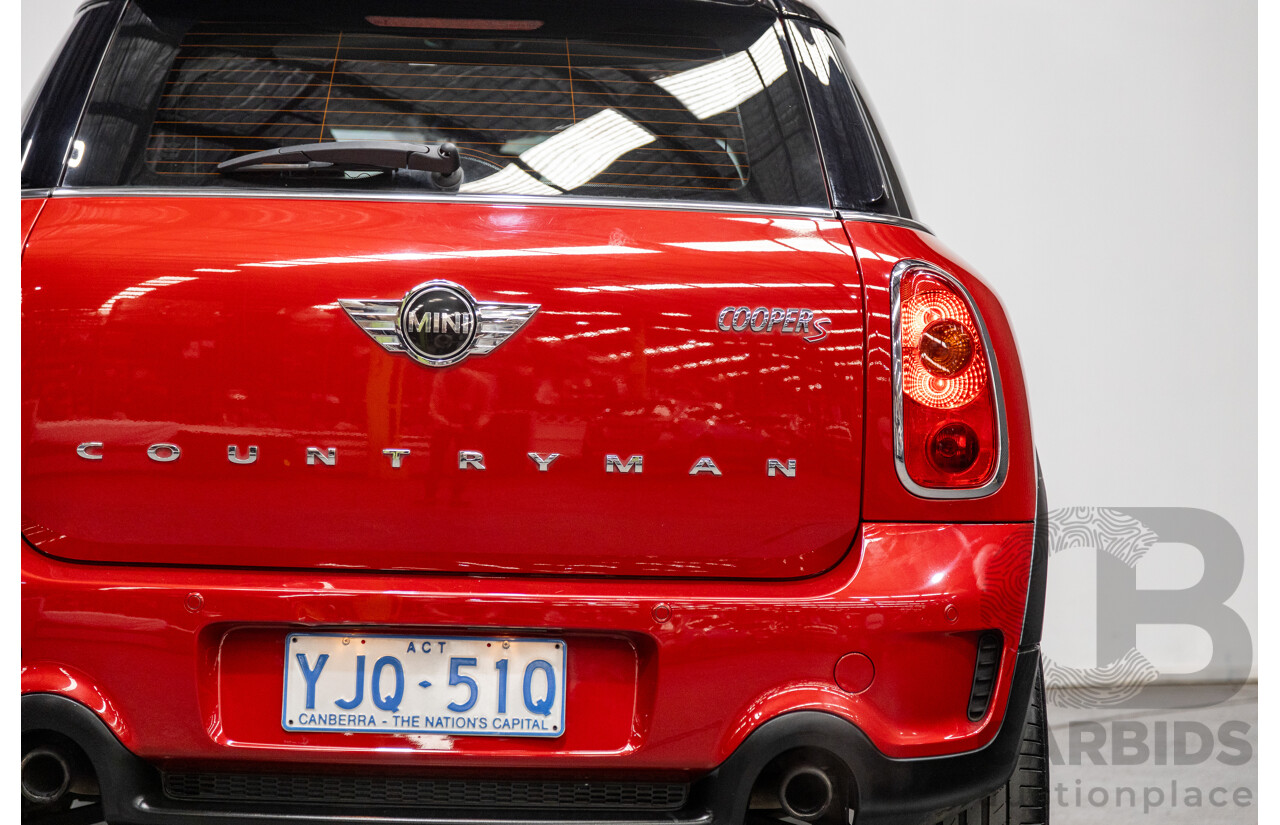 6/2013 Mini Cooper S Countryman R60 MY13 4d Wagon Red 1.6L