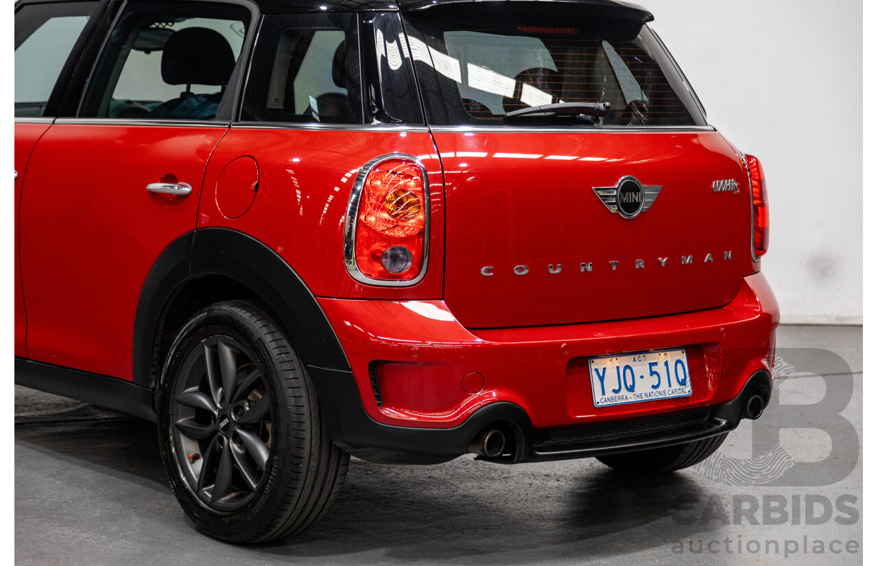 6/2013 Mini Cooper S Countryman R60 MY13 4d Wagon Red 1.6L