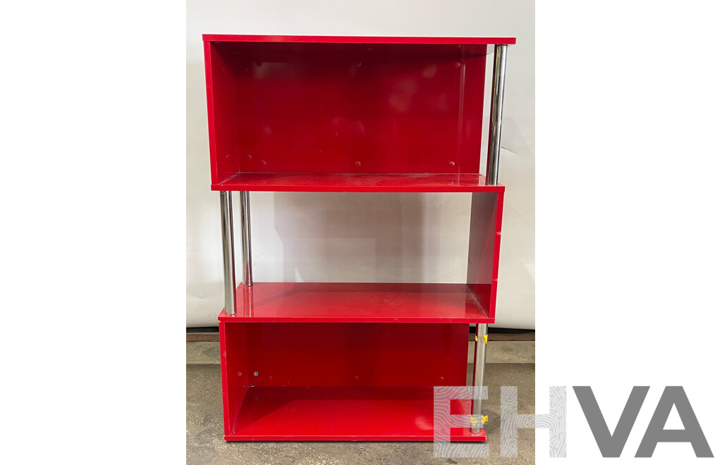 Red Laminate Storage Shelves