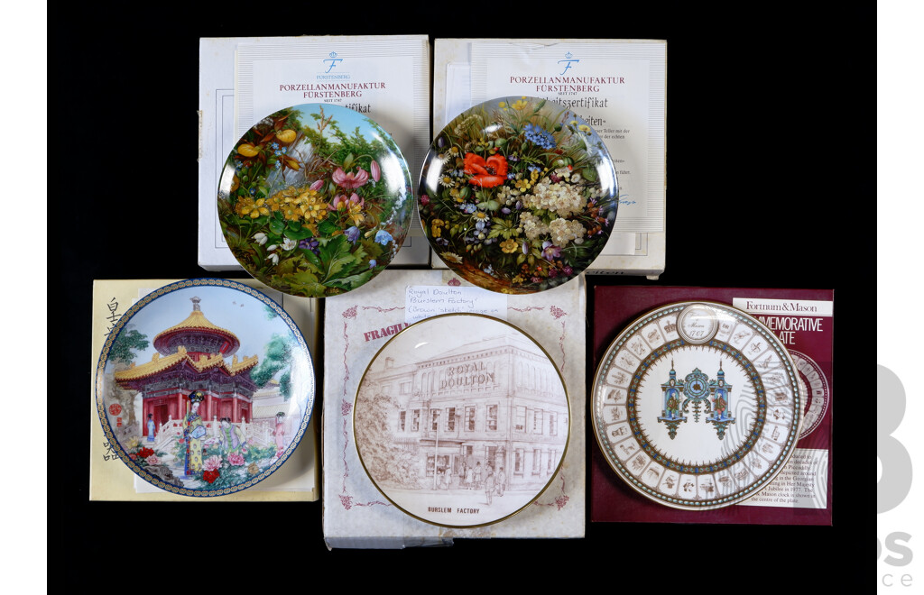 Collection Five Limited Edition Display Plates in Original Boxes with Certificates of Authenticity