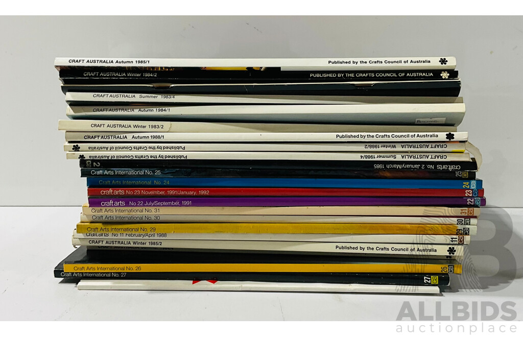 Collection of Craft Art International  and Australian Magazines