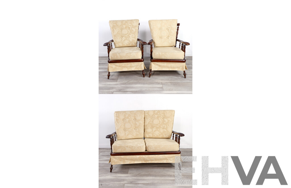 Mahogany Three Piece Parlor Suite