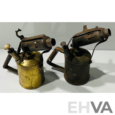 Antique Brass Primus Blow Torch Along with Companion Blow Torch