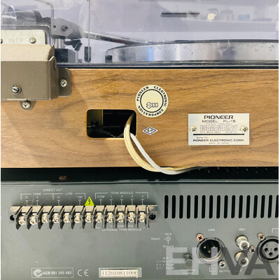 Vintage Pioneer Model PL-15 Stereo Turntable Alongside AMC+ 60 AMC+60  60W Mixer Amplifier by Australian Monitor