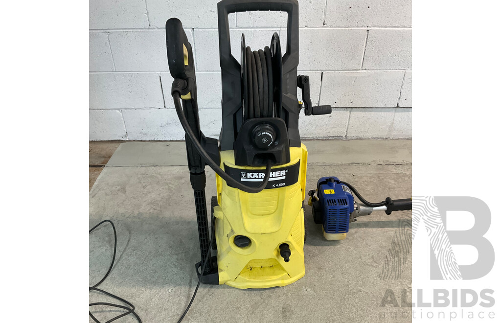 KARCHER K4.650 High Pressure Washer & VICTA TTS2226 AD Tornado Plus Petrol Line Trimmer - Lot of 2