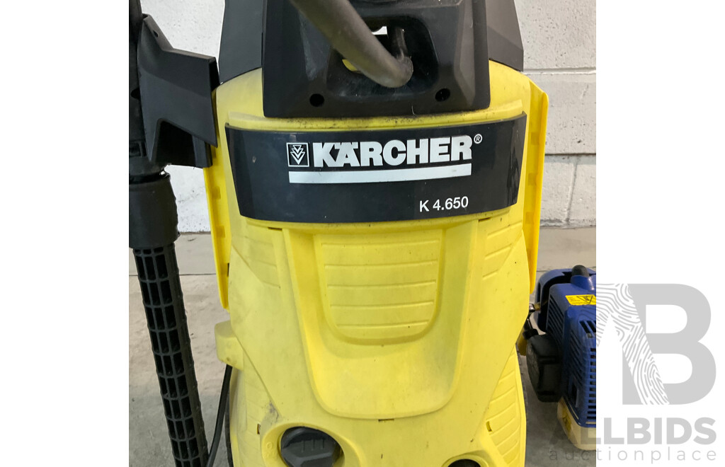 KARCHER K4.650 High Pressure Washer & VICTA TTS2226 AD Tornado Plus Petrol Line Trimmer - Lot of 2