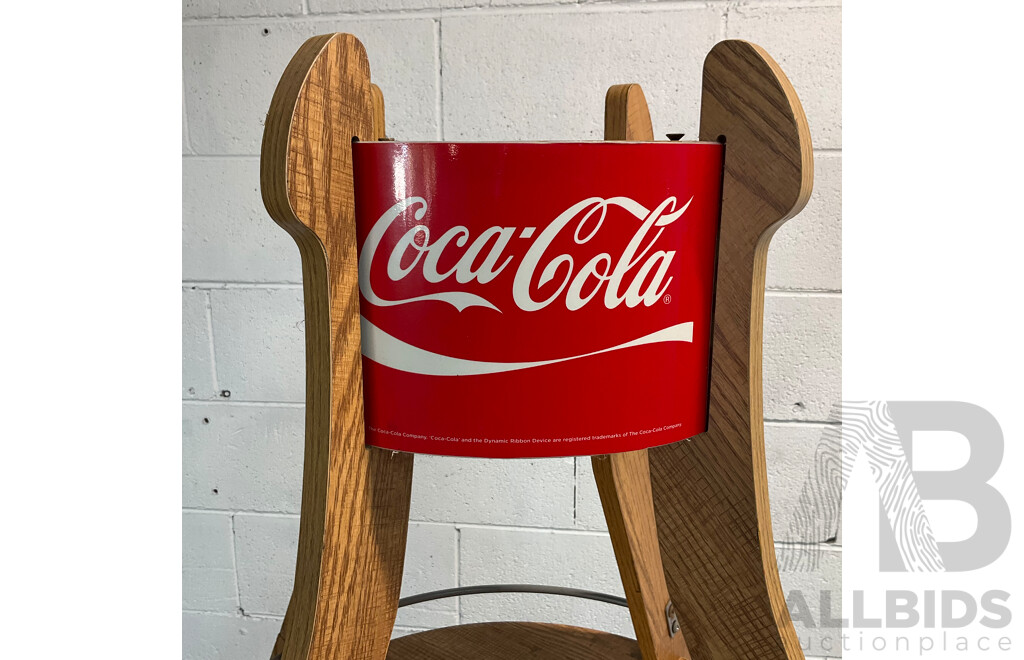 Vintage COCA COLA 4- Tier Bottle Shape Wooden Display Stand