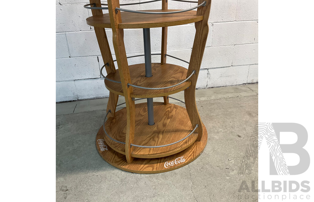 Vintage COCA COLA 4- Tier Bottle Shape Wooden Display Stand