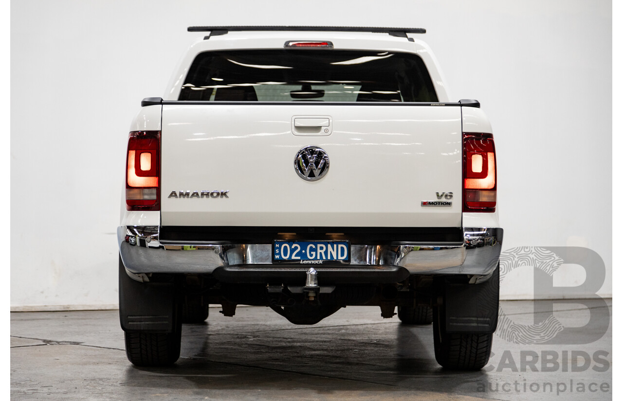 02/2020 Volkswagen Amarok TDI550 Sportline 4Motion (AWD) MY20 4d Dual Cab White Turbo Diesel V6 3.0L