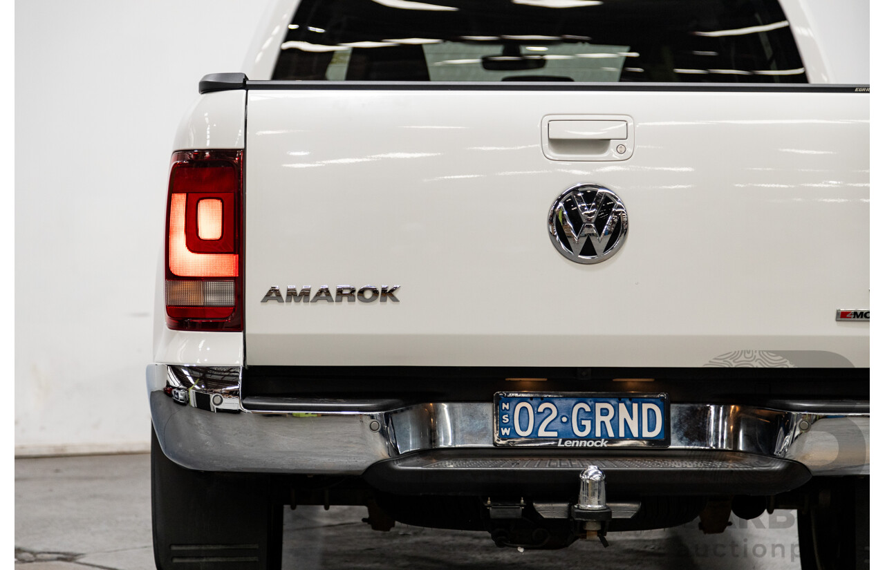 02/2020 Volkswagen Amarok TDI550 Sportline 4Motion (AWD) MY20 4d Dual Cab White Turbo Diesel V6 3.0L