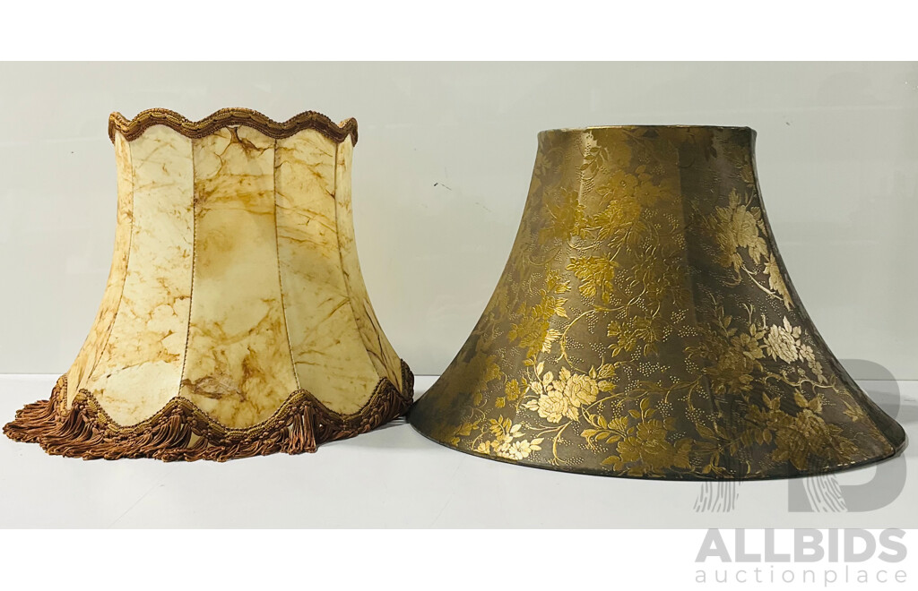 Pair of Lampshades - One Vellum and One Other