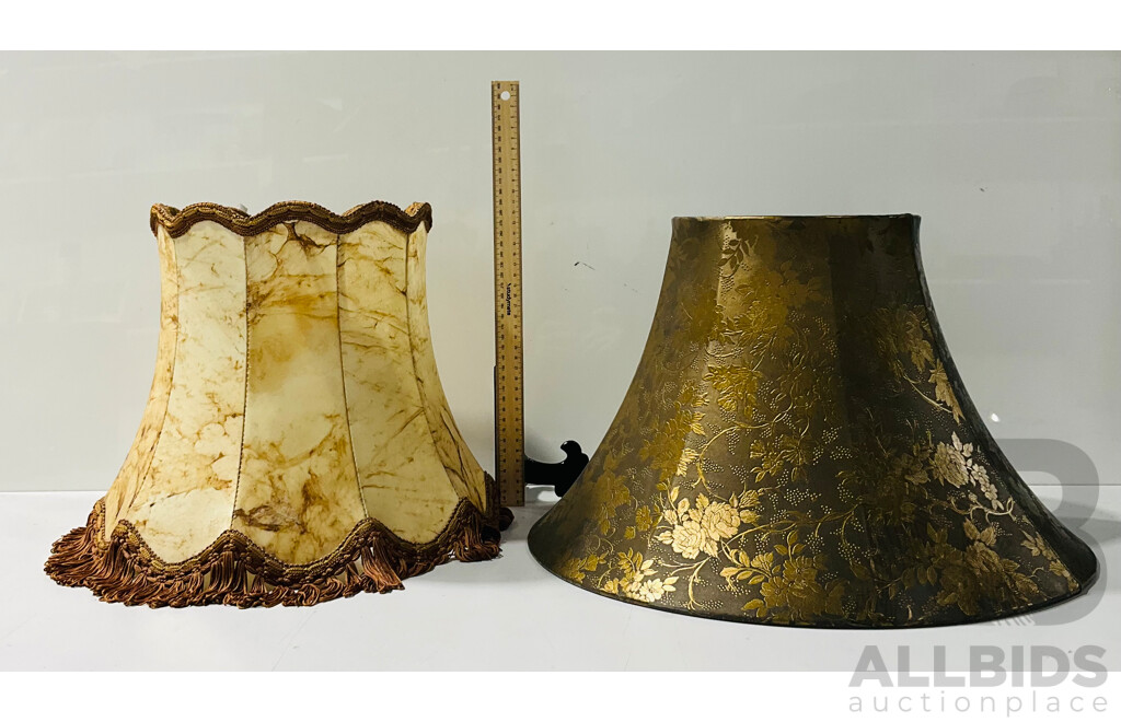 Pair of Lampshades - One Vellum and One Other