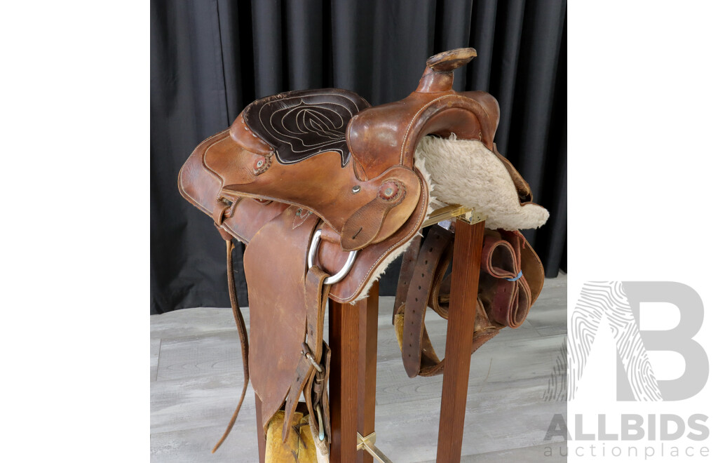 Vintage Leather Horse Saddle by Cowling Western Saddlery