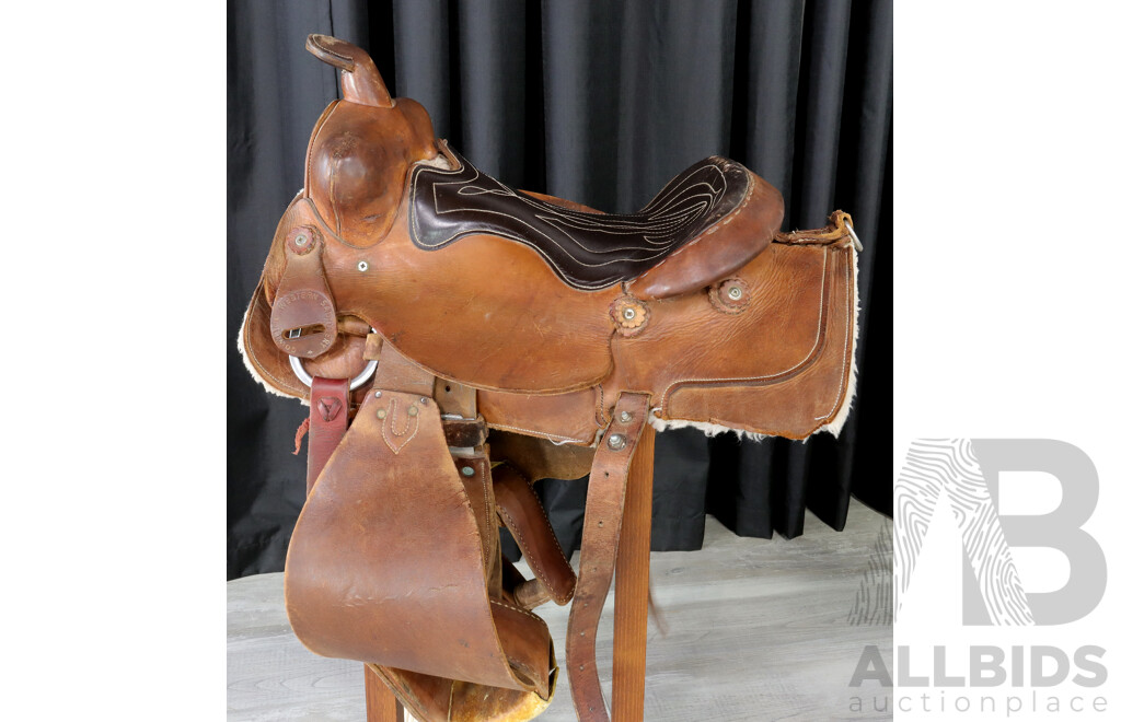 Vintage Leather Horse Saddle by Cowling Western Saddlery