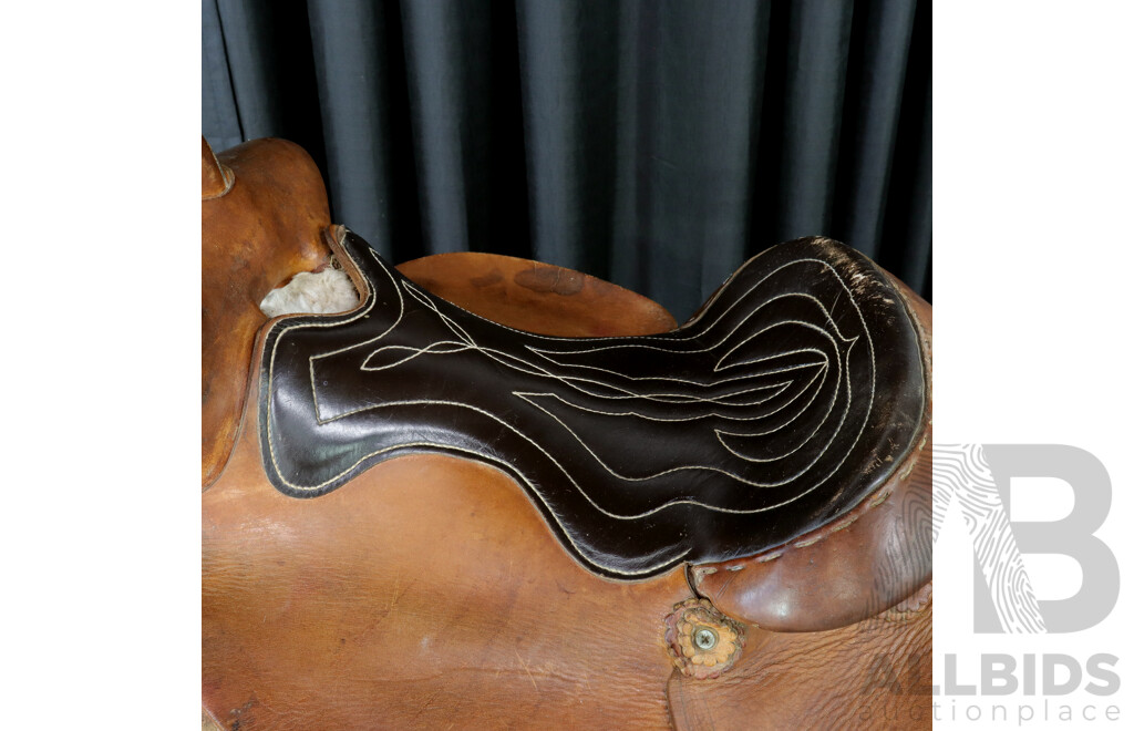 Vintage Leather Horse Saddle by Cowling Western Saddlery