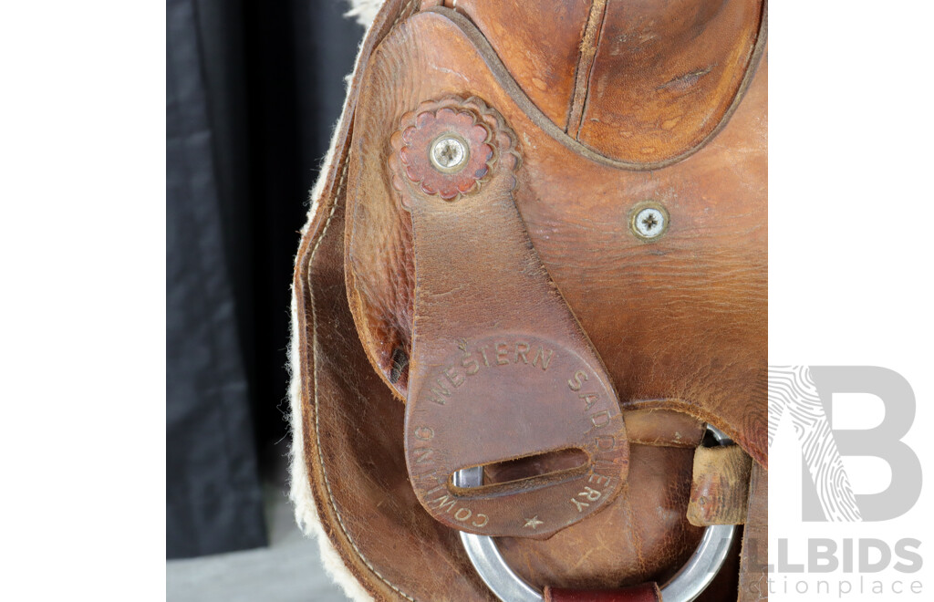 Vintage Leather Horse Saddle by Cowling Western Saddlery