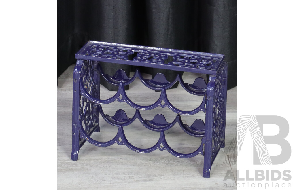 Small Cast Iron Six Bottle Wine Rack