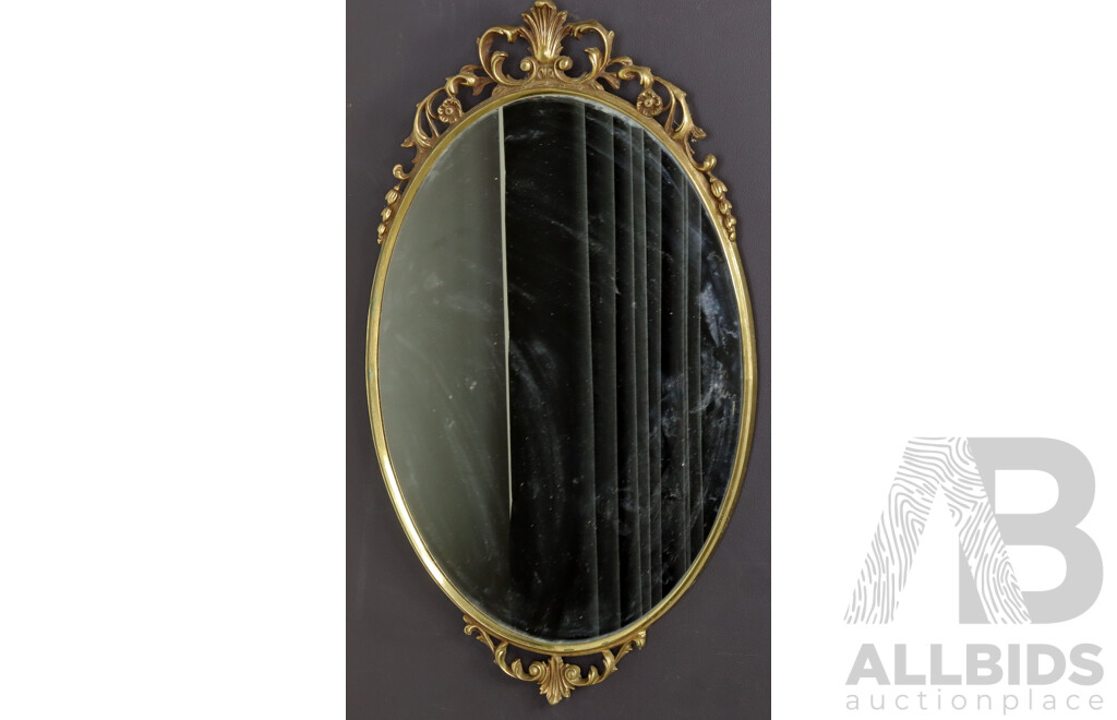 Oval Metal Framed Mirror