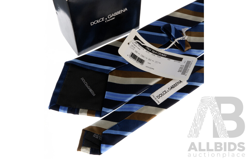 Italian Dolce Gabbana Silk Tie in Original Box