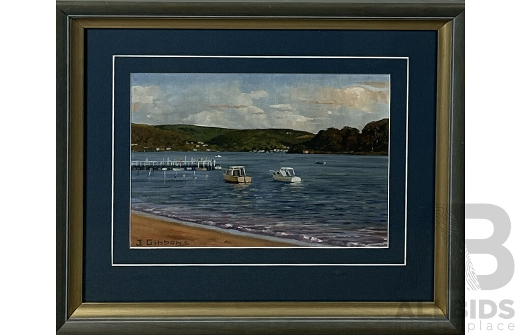 Edward Gibbons, (20th Century, Australian, Working c1970s), Ettalong Beach, NSW, (1977), Oil on Canvas, 47 x 56 cm (frame)