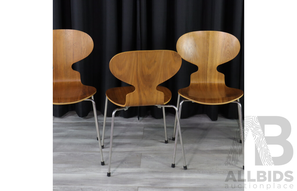 Set of Four Ply Ant Style Dining Chairs