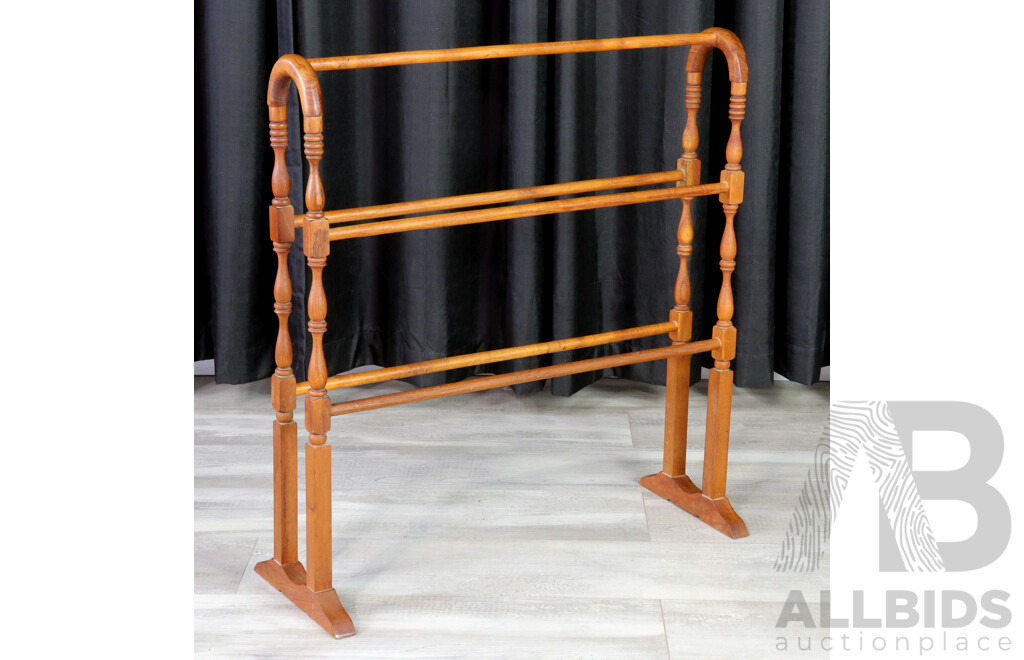 Turned Timber Towel Rail