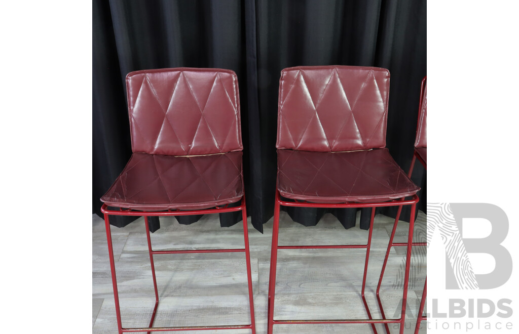 Set of Four Metal Framed Kitchen Stools by Jardan