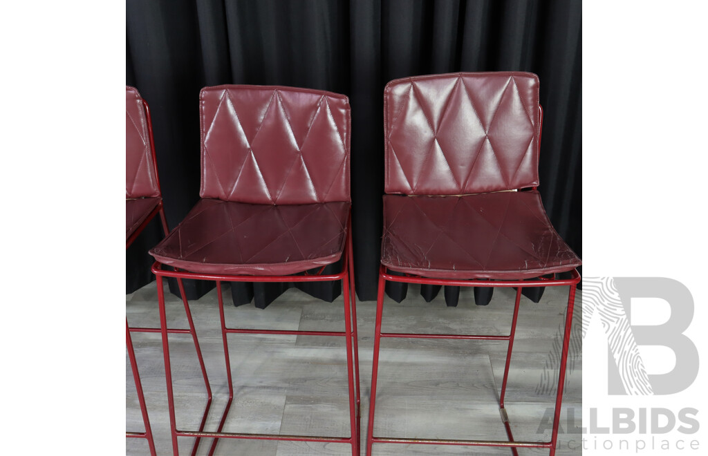 Set of Four Metal Framed Kitchen Stools by Jardan