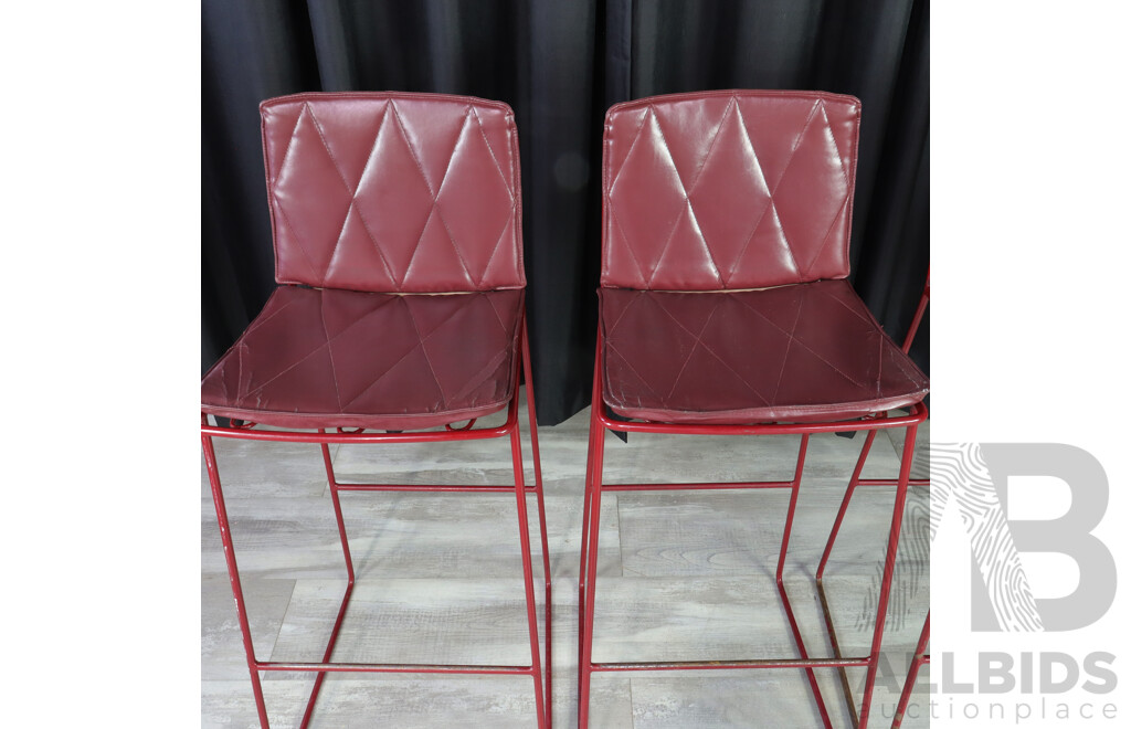 Set of Four Metal Framed Kitchen Stools by Jardan