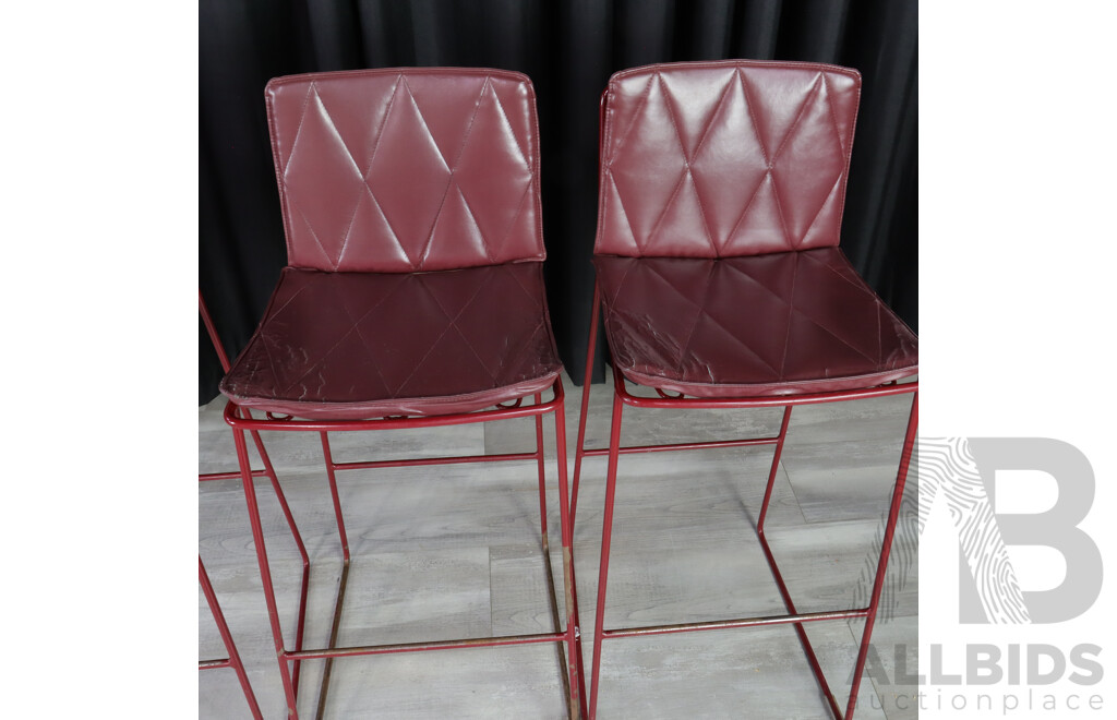 Set of Four Metal Framed Kitchen Stools by Jardan