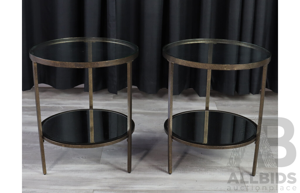 Pair of Modernist Round Side Tables