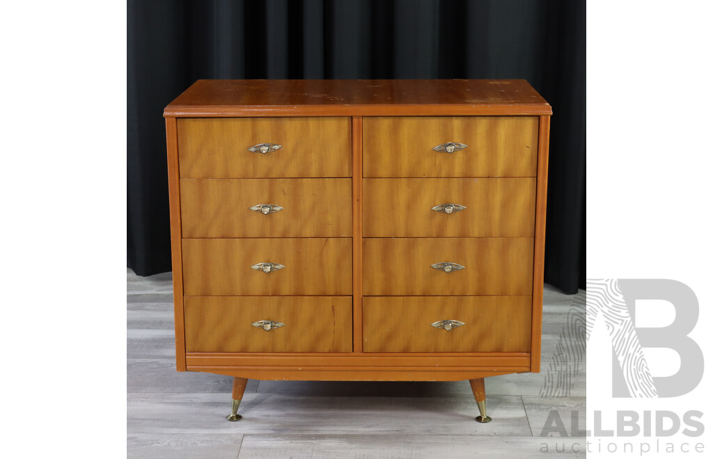 Retro Veneered Chest of Eight Drawers