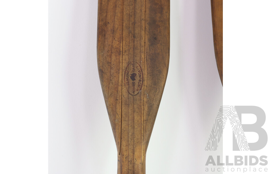 Pair of Vintage Timber Row Boat Oars