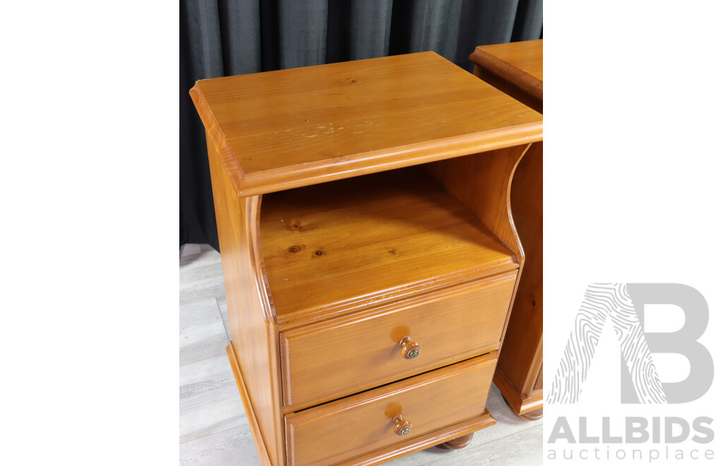 Pair of Modern Pine Bedside Cabinets