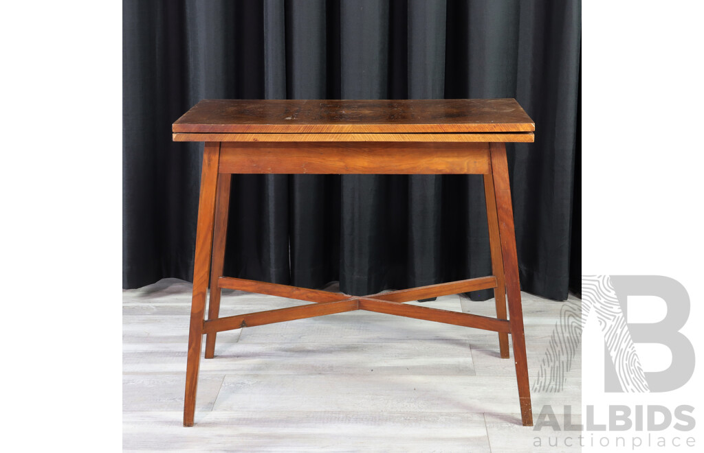 Late Edwardian Bur Walnut Fold Over Card Table