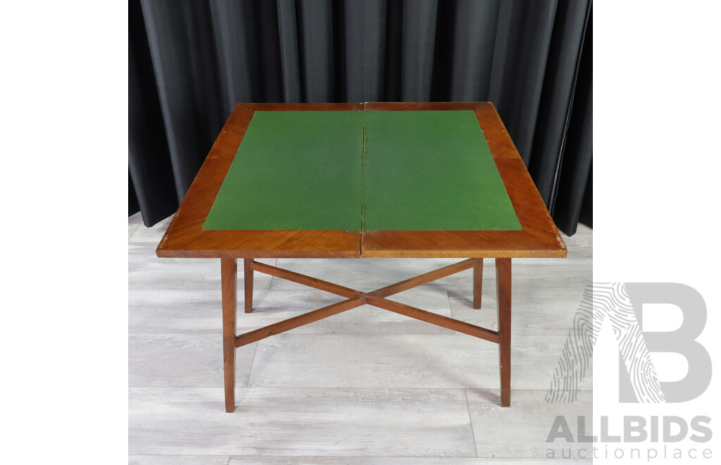 Late Edwardian Bur Walnut Fold Over Card Table