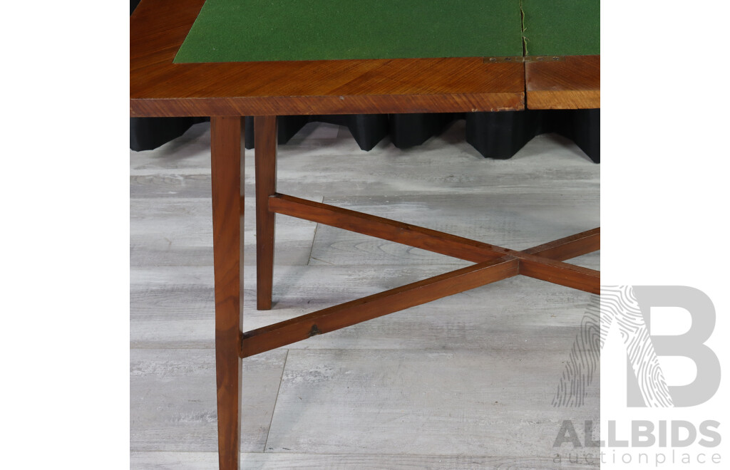 Late Edwardian Bur Walnut Fold Over Card Table