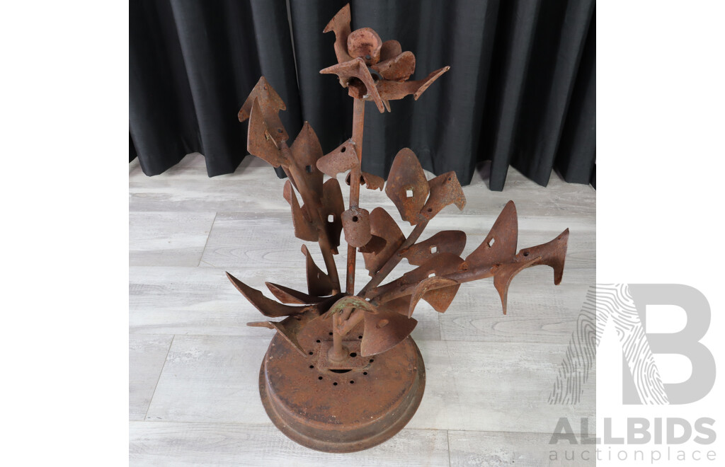 Bespoke Wrought Iron Flower Form Sculpture